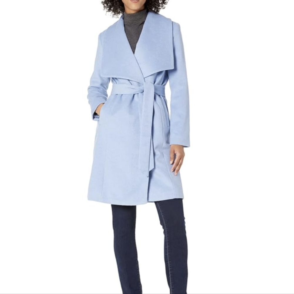 COLE HAAN slick wool alpaca wrap coat 4